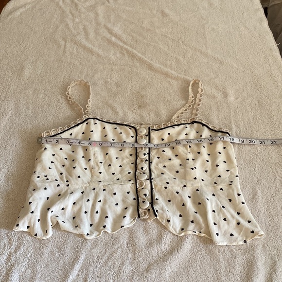 Free People short top with spaghetti straps and heart design. So cute! - Picture 10 of 13
